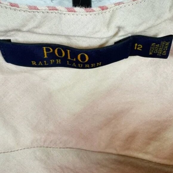 Polo Ralph Lauren Pink and Cream Maxi Length Plaid Dress Size 12 - Picture 6 of 7